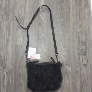 Faux fur crossbody bag